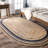 Speight Coastal Braided Power Loom Jute Brown/Navy Bordered Rug-25886647