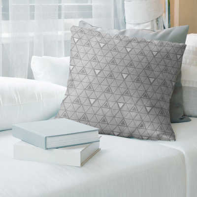 Housse de Coussin décoratif triangles dessinés à la main