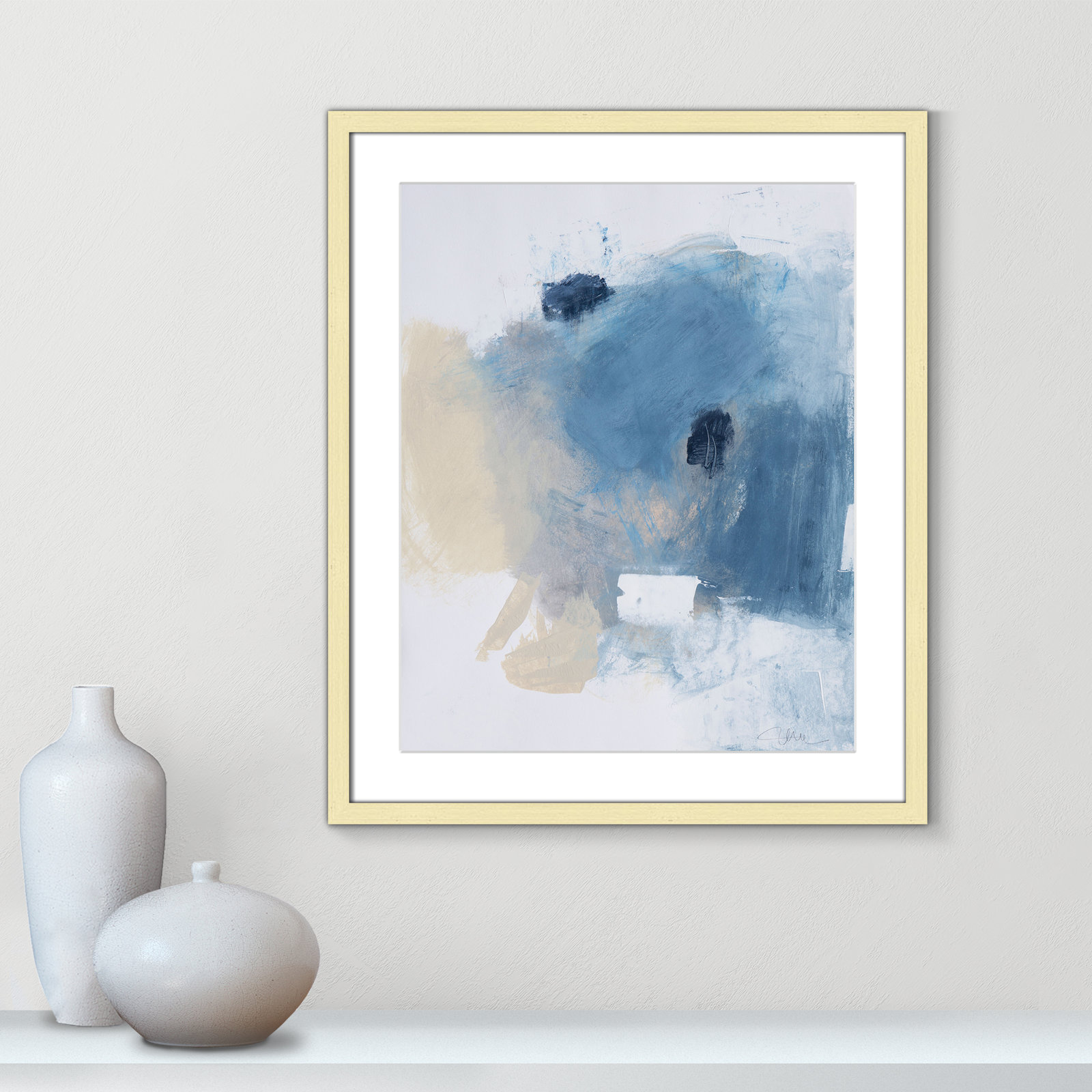 Runa "Coastal Carnival I" Print, Gold Single Picture Framed Paper, White, 25.5" H x 21.5" W x 1.25" D