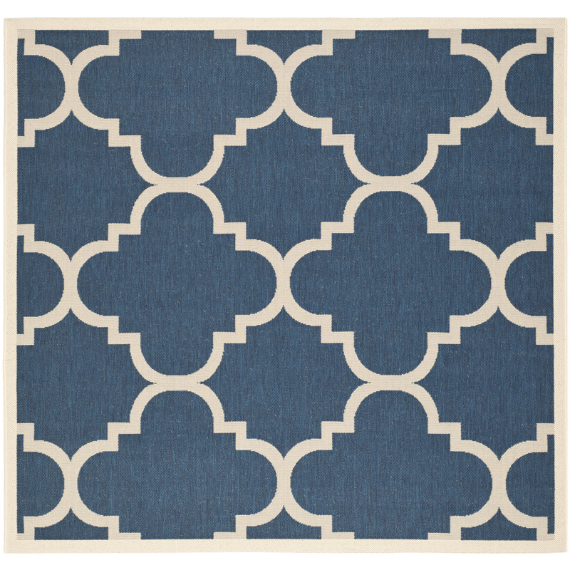Herefordshire Performance Geometric Indoor/Outdoor Area Rug, Square 6'7"