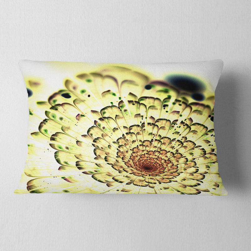 Motif de fleurs vert clair fractal - coussin imprimé abstrait