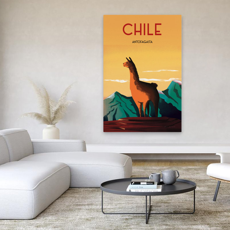 Chili - Aventures alpagas, art du Chili, H 60 po x l 40 po
