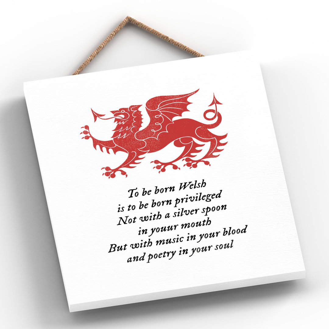TO BE BORN WELSH DRAGON SIGN DECORATIVE HANGING WOODEN PLAQUE - Image 2