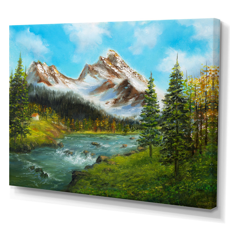 «Beautiful Spring River in Mountain II», reproduction d'art sur toile, H 8 po x l 12 po x P 1 po, Toile tendue
