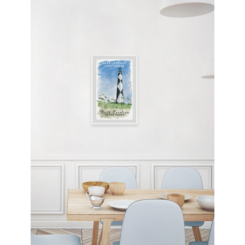 Phare du Cap - Reproduction d'annonces sur papier encadré, H 36 po x l 24 po x 1,5 po