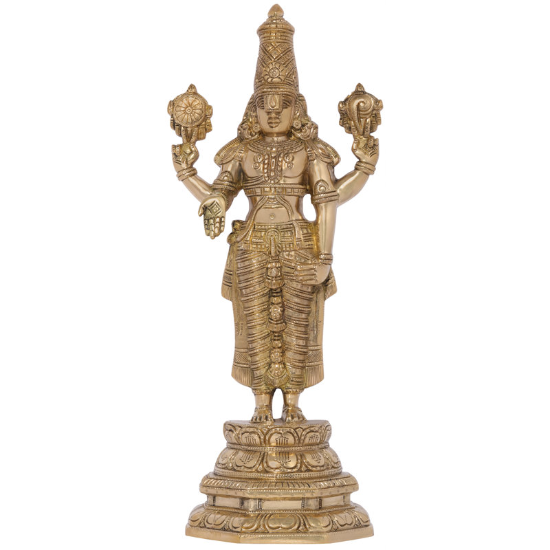 Figurine en laiton de haute qualité Venkateshvara As Balaji At Tirupati