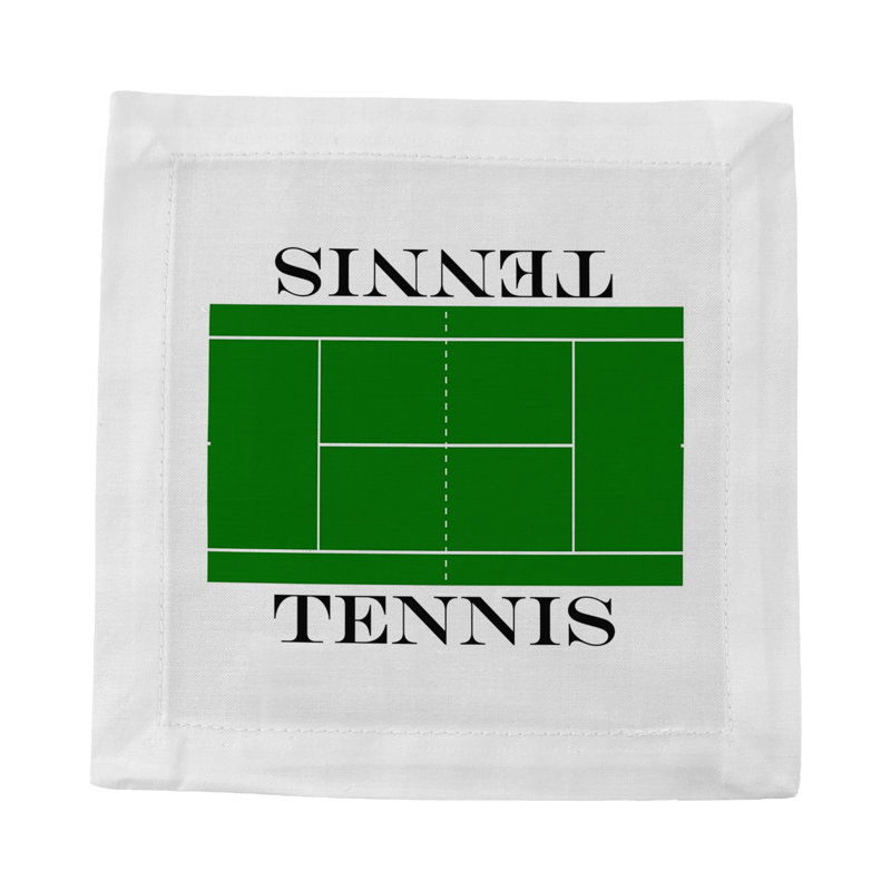 Tennis Court Cotton Sateen Cocktail Napkins