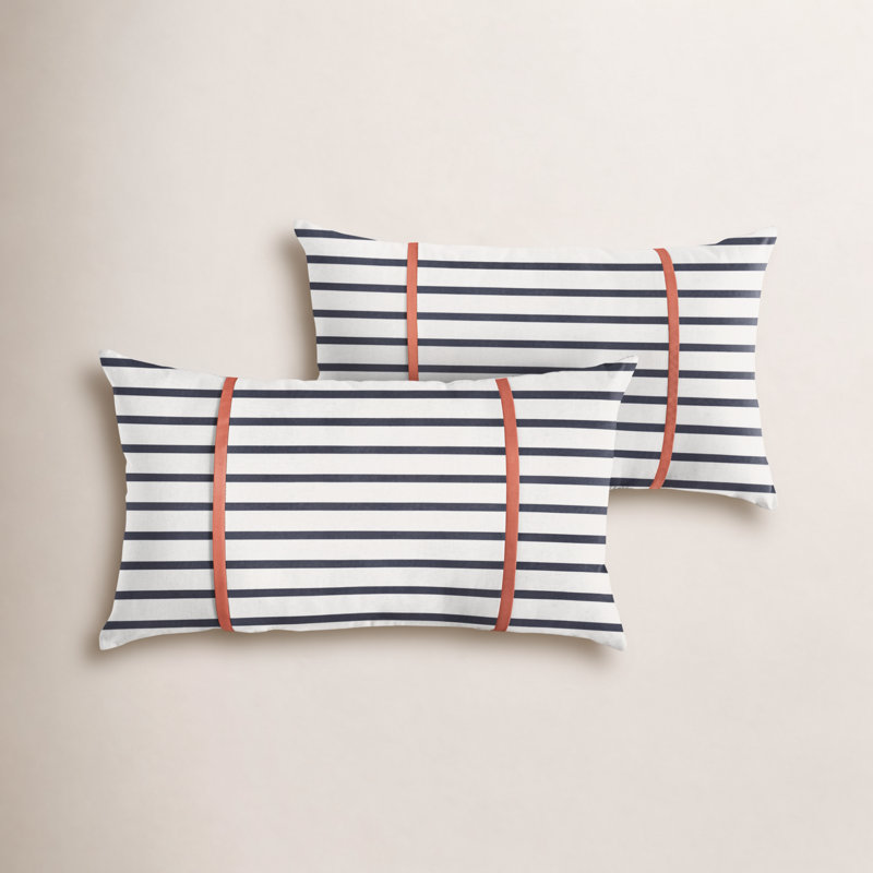 Housse et insert de coussin rectangulaire Stonebrook, 12 po x 18 po, Orange corail melon