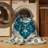 Machine Washable Overdyed Blue Area Rug-712747278