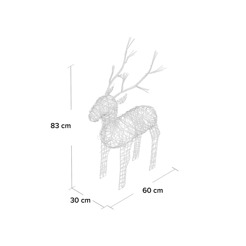 Metal Christmas Decoration, 83 cm H x 60 cm W x 30 cm D, Brown