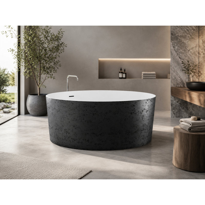 Baignoire autoportante 58,9 po, Noir / blanc