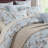  800TC 100% Egyptian Cotton Duvet Cover Set，3pcs Luxury Vintage Gray Floral in Light Blue Bedding Set, Aesthetic Botanical Pattern for Bedroom Guest Room Student Dorm All Seasons-129787674