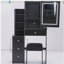 Petite coiffeuse 29,2 po avec tabouret de chevet gauche + tabouret rembourré, 2 blocs d'alimentation CA + 2 ports USB, support pour séchoir à cheveux, très grand miroir à DEL coulissant à commande tactile, changement de luminosité tricolore, réglage de la luminosité