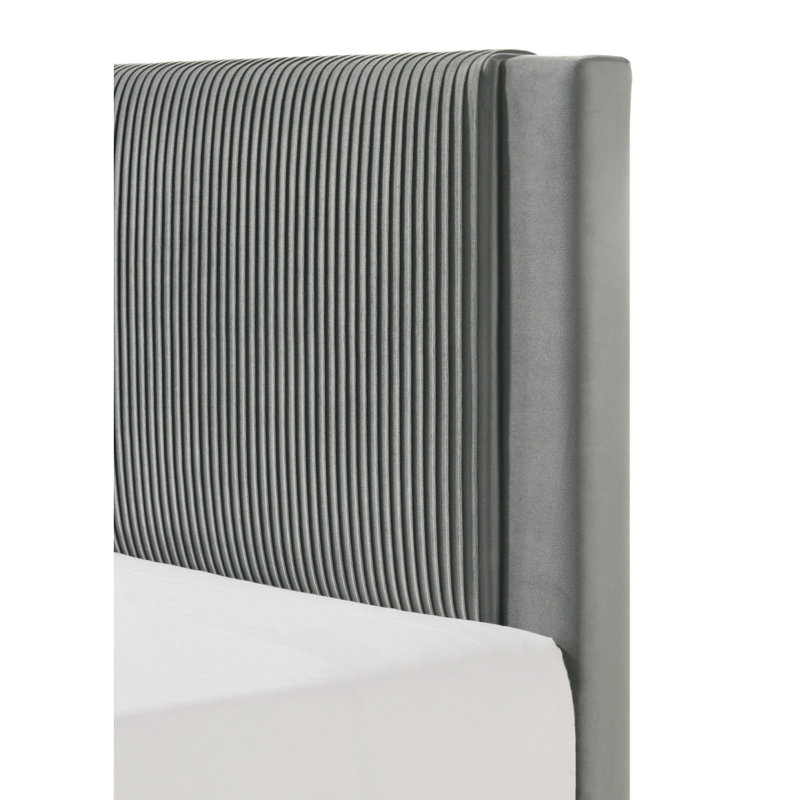Lit plateforme gris clair 1pc, Gris clair, Lit simple