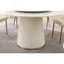 Table de salle à manger moderne en pierre frittée 59 po. Avec table tournante ronde de 31,5 po. Pour 8 personnes avec piédestal en bois et métal