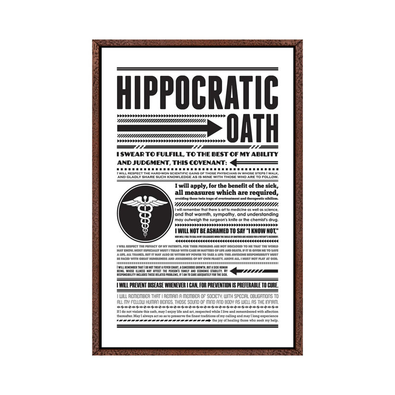 Hippocratic Oath by Benton Park Prints - Print on Canvas, Classic Brown Wood Framed, 152.5 cm H x 101.5 cm W