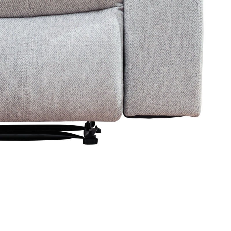 Fauteuil recling manuel en lin gris clair, Microfibre / microsuède gris