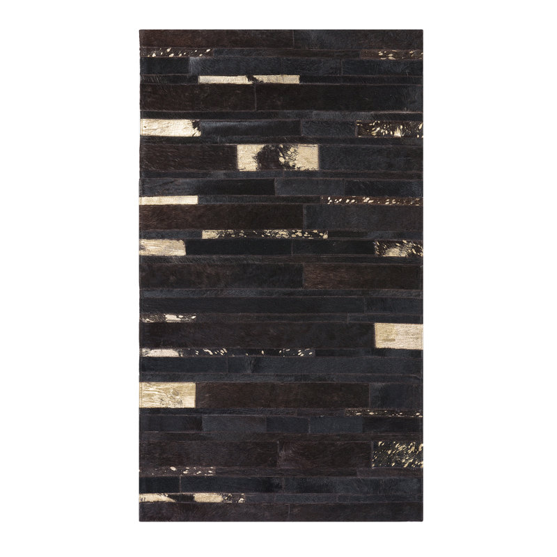 Patchwork Leather Area Rug, Rectangle 80 x 150cm