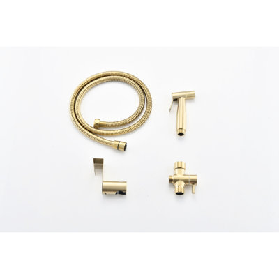 Bidet à main en métal brossé doré - Nettoyeur de toilette efficace avec jet réglable, améliorant l'hygiène et la commodité de la finition hygiénique, corrosif pour la rouille