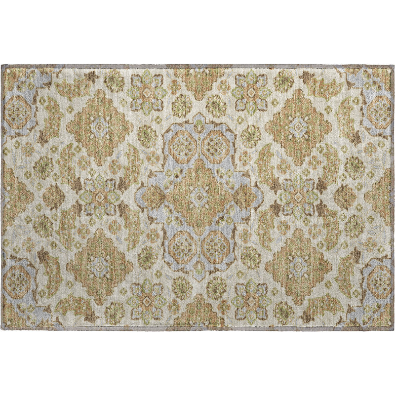 Premium Machine Washable Xamiera AMF1853 Global Rug, Rectangle 1'8" x 2'6"
