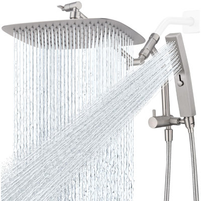 Pomme de douche à pluie en métal 12 pouces avec douchette combinée