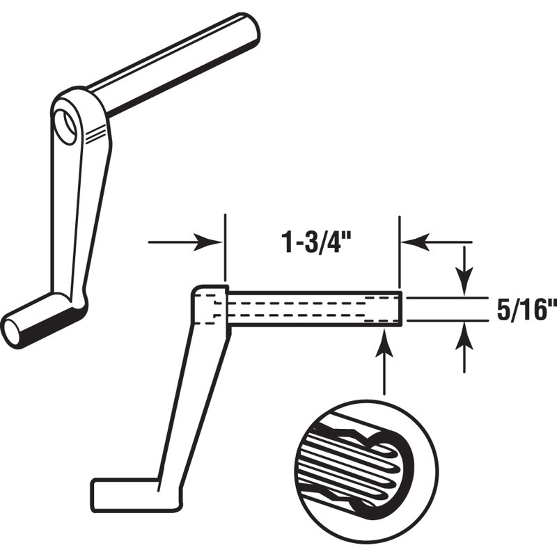 Prime-Line Stem Brown Plastic Crank Handle, 6.4" H x 3.75" W x 0.7" D