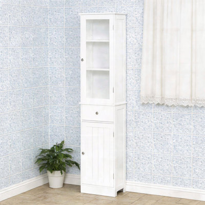 Armoire de rangement mince et haute avec tablettes en acrylique
