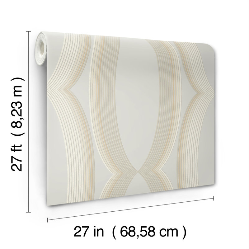 Progression Ogee Geometric Shapes Roll, Blonde