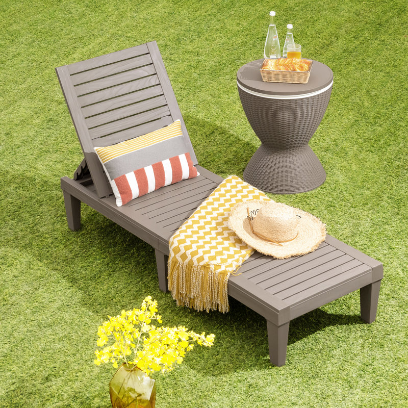 Chaise longue inclinable longue 75 po, Marron