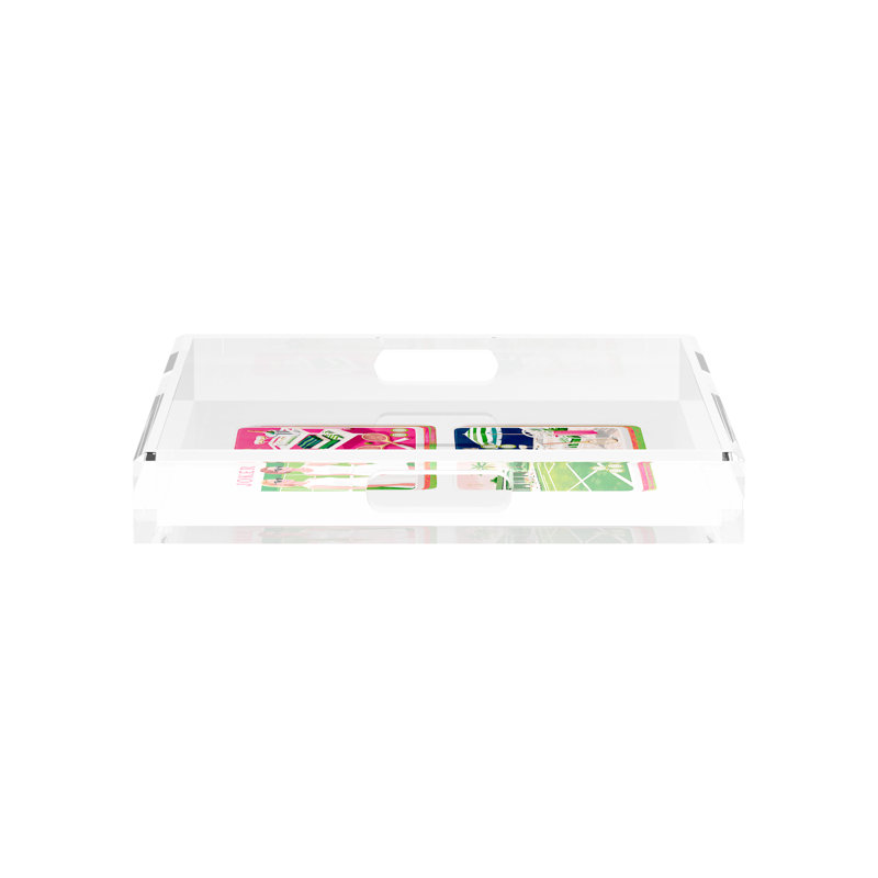 Mahjong Acrylic Decorative Tray, 12"W x 12"D x 2"H