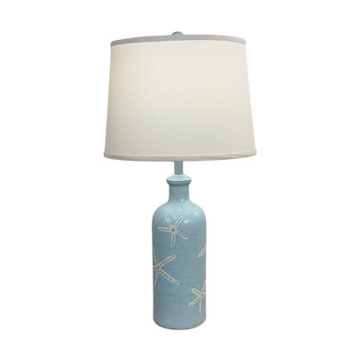 Solid Sisal/Ivory Etched Starfish Table Lamp