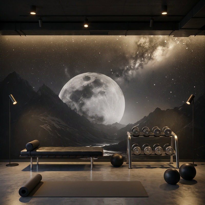 Papier peint montagne amovible Starry Night, 140 po x 108 po, Peler et coller