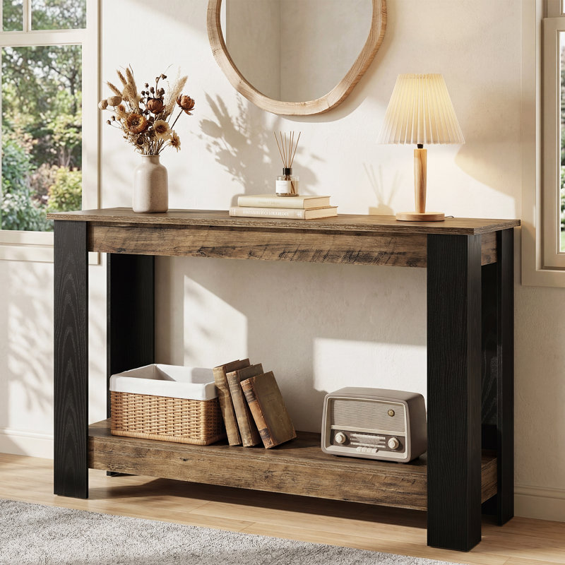 41 Inch 2-Tier Industrial Console Table for Entryway,  Hallway, Living Room, Behind Couch