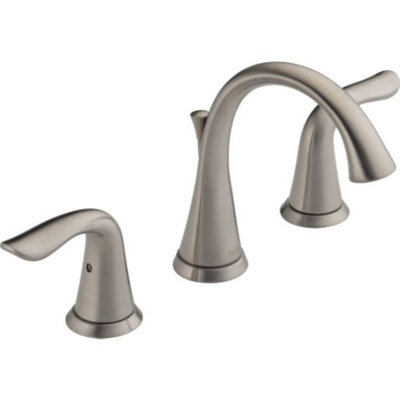 Robinet pour salle de bain Lahara, nickel brossé, 3 trous, lavabo pour salle de bain à 2 poignées espacées à 2 poignées, bonde à poussoir en métal, acier inoxydable