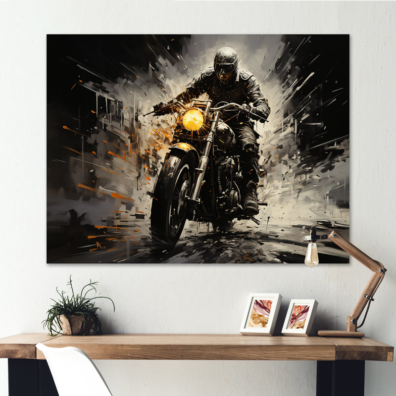 Impressionniste à vélo III sur toile, H 24 po x l 32 po x P 1 po, Toile tendue