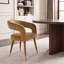 Ensemble de table de salle à manger ronde en placage de bois de 60 pouces avec 6 fauteuils à dossier arrondi en velours-470850352