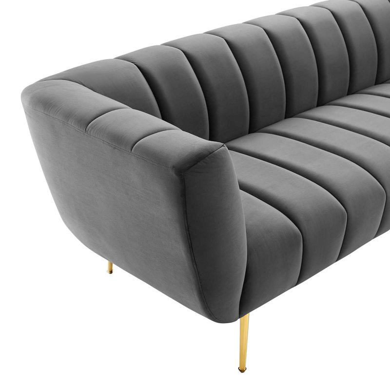 Canapé Modway, Velours gris