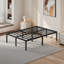 38cm H Black Metal Bed Frame With Non-slip Design, Steel Slat Support-250766374
