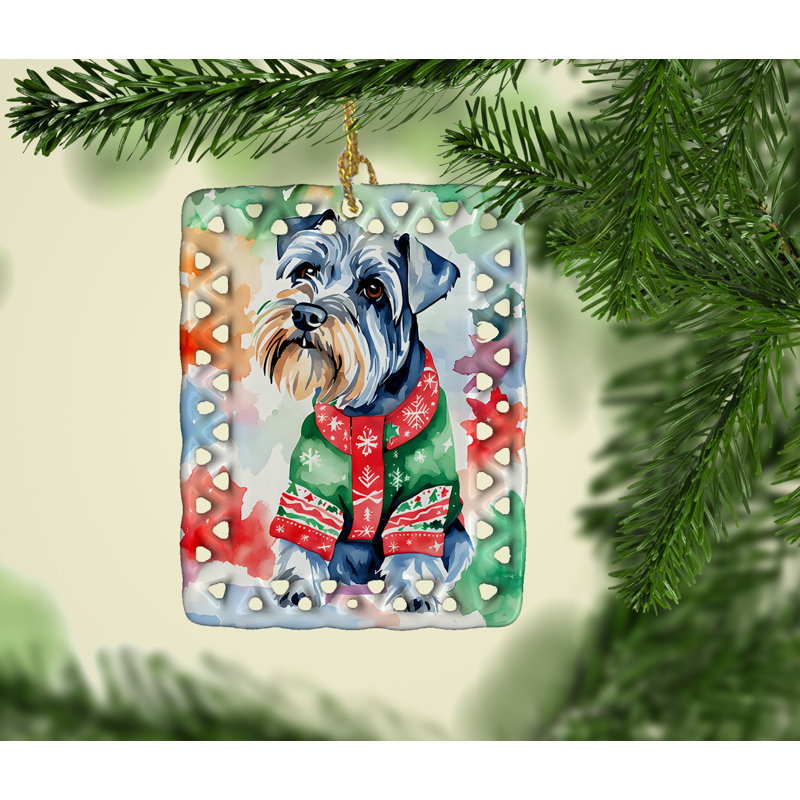 Ornement en porcelaine de Noël Schnauzer, Schnauzer 3629
