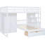 Lit superposé blanc avec tiroirs et garde-robe pour une chambre à coucher Options de rangement en bois massif - Rehaussez votre décor-1211728067