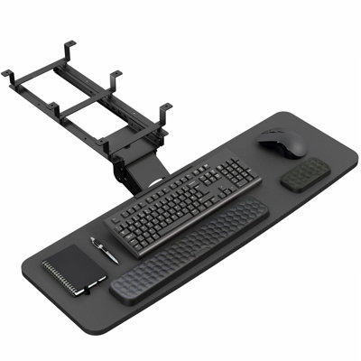  Black Premium Under Desk 34" Computer Keyboard and Mouse Tray