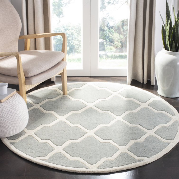 Tapis gris / ivoire en laine touffeté à la main Carolene