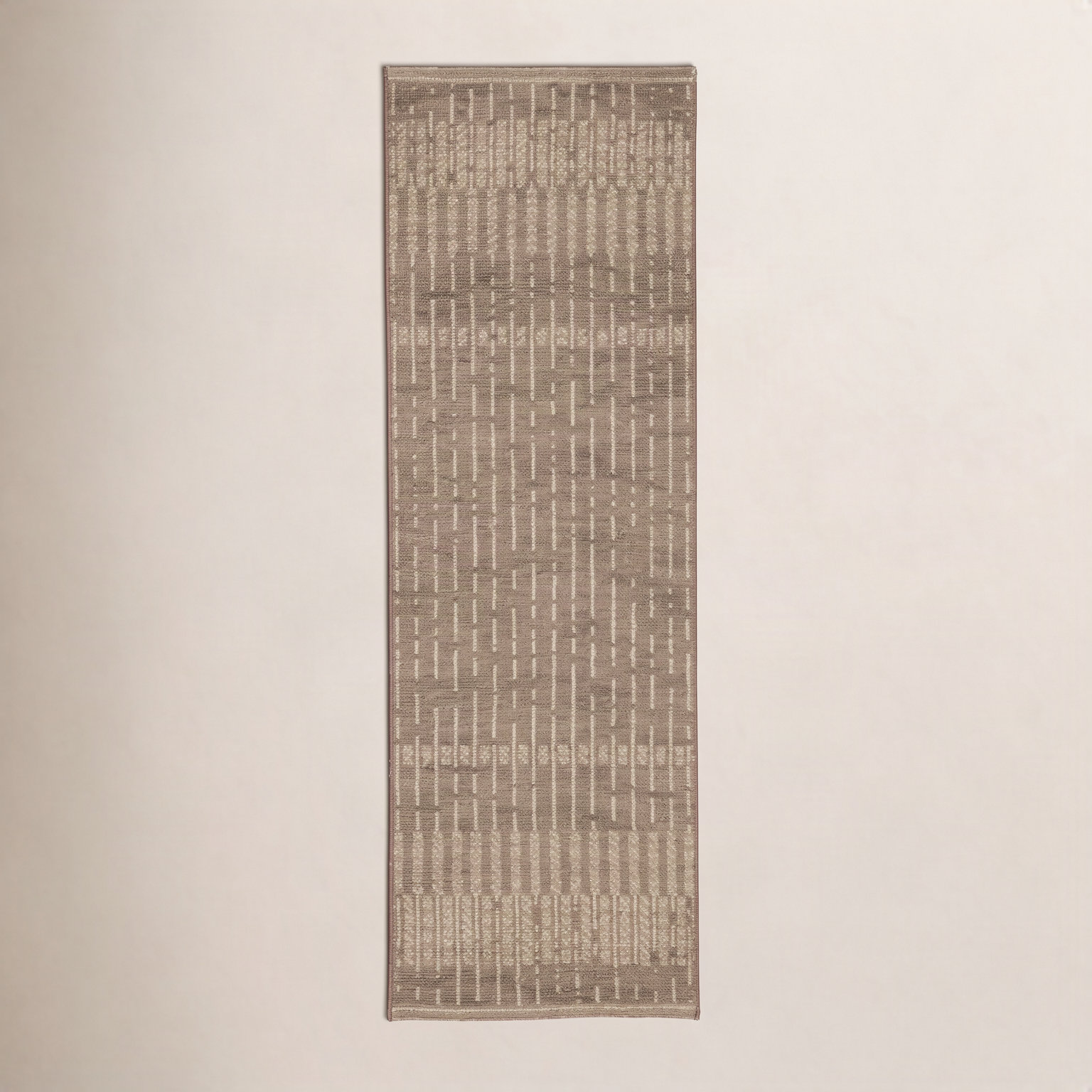 Vanna Hand-Knotted Striped Wool Rug, Sand, 2'6x8'