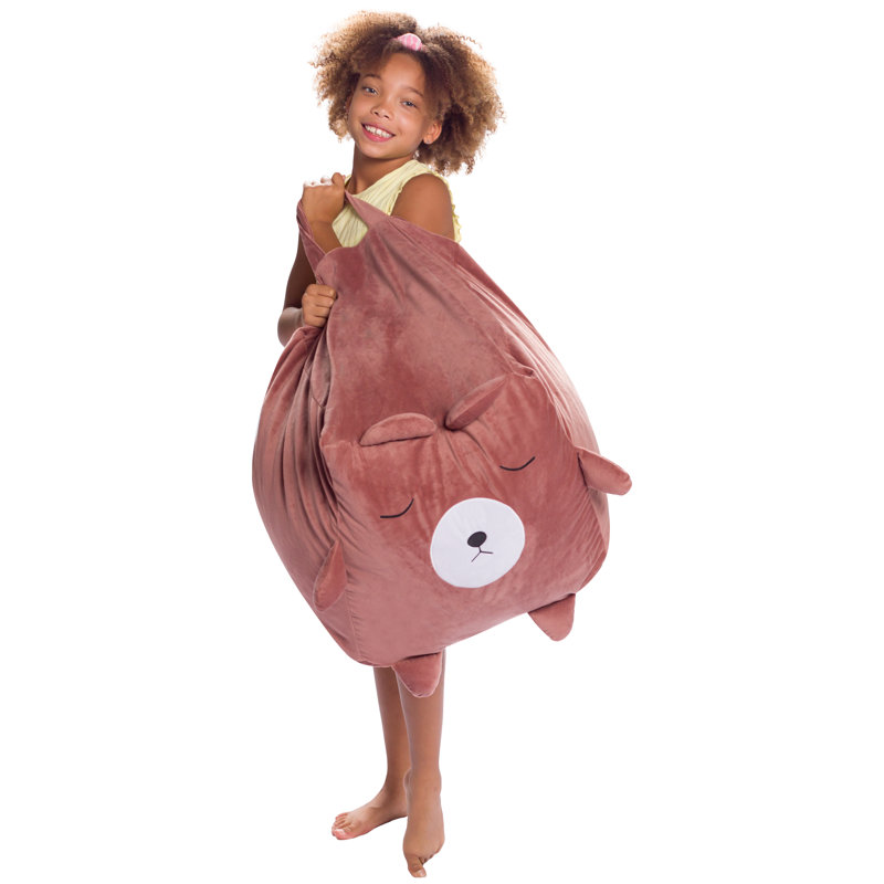 Housse de rangement pour petit sac de pois, H 18 po x l 18 po x P 18 po, Mélange de polyester ours brun
