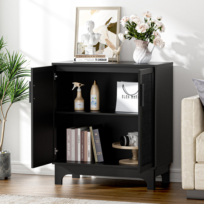  Armoire de rangement Byblos à 2 portes pour salon, cuisine et vestibule, Noir