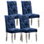 Chaises de salle à manger modernes et rectangulaires bleues de 2 avec une conception ergonomique et des pieds réglables en teinture-chenille pour un usage familial-2045675634
