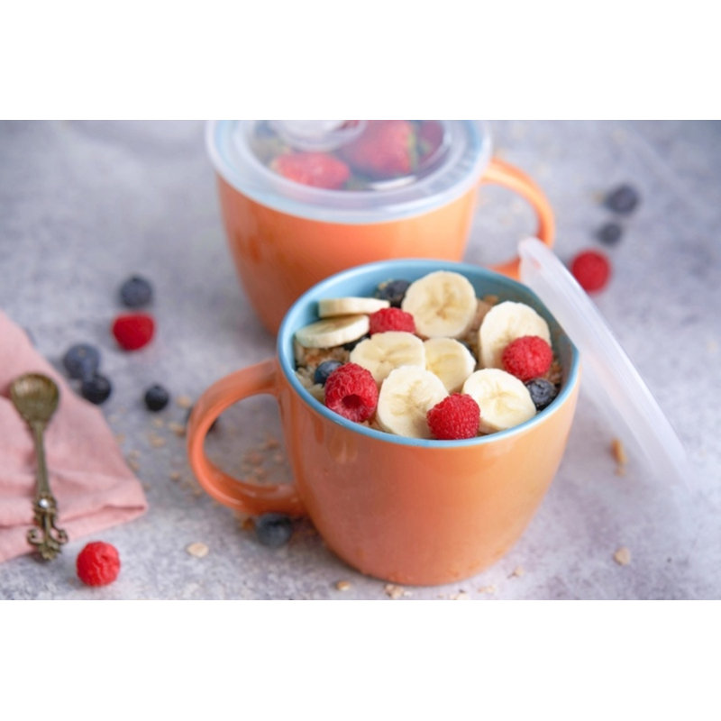  25 oz Bol à soupe, Orange/bleu
