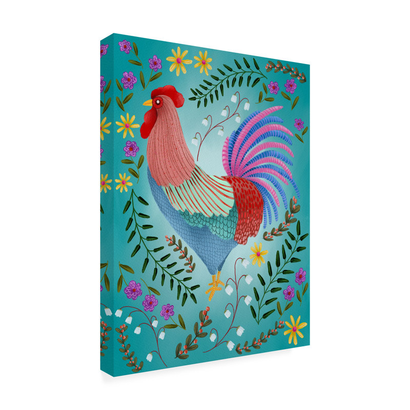 «Bungalow Rose Regina Moore Vivid Rooster I», art mural, H 47 po x l 35 po