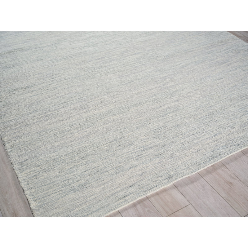 Tranquility flatweave Wool/Mohair Beige Area Rug, Rectangle 9' x 12', Gray