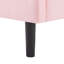 Grand lit plateforme tapissier en tissu grand format, support en lattes de bois massif, facile à assembler, rose-129379387